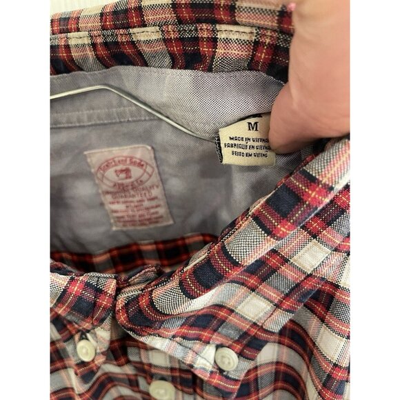 scotch and soda Red Plaid Button-down Shirt men M  Cotton Collar Long Sleeve - Picture 9 of 11